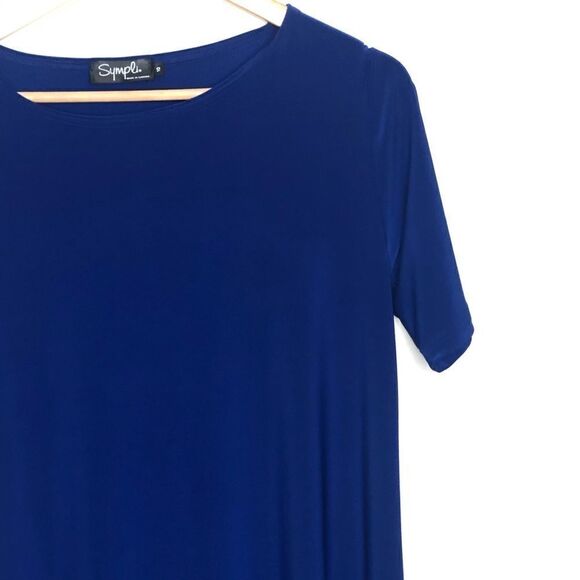 Sympli Sz 10 Royal Blue Stretch 3/4 Sleeve Dress - Picture 1 of 4